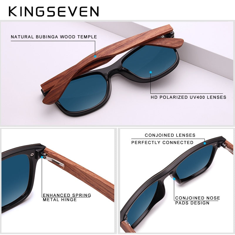 KINGSEVEN  Polarized Wooden Sunglasses