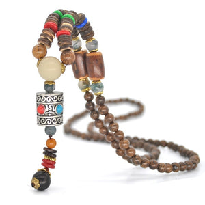 Natural Nepal Wood Beads Necklace