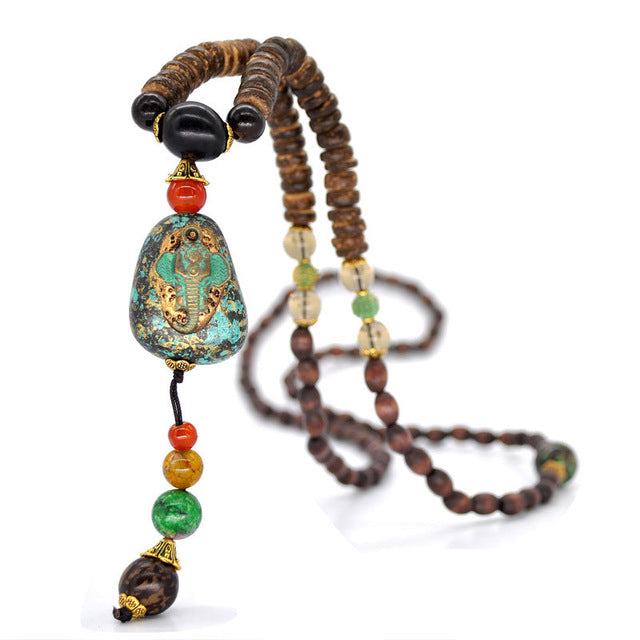 Natural Nepal Wood Beads Necklace