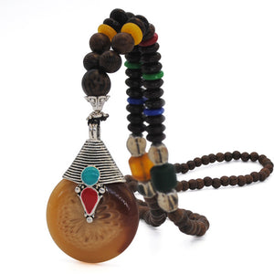 Natural Nepal Wood Beads Necklace