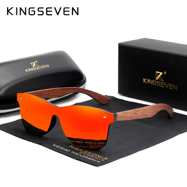 KINGSEVEN  Polarized Wooden Sunglasses