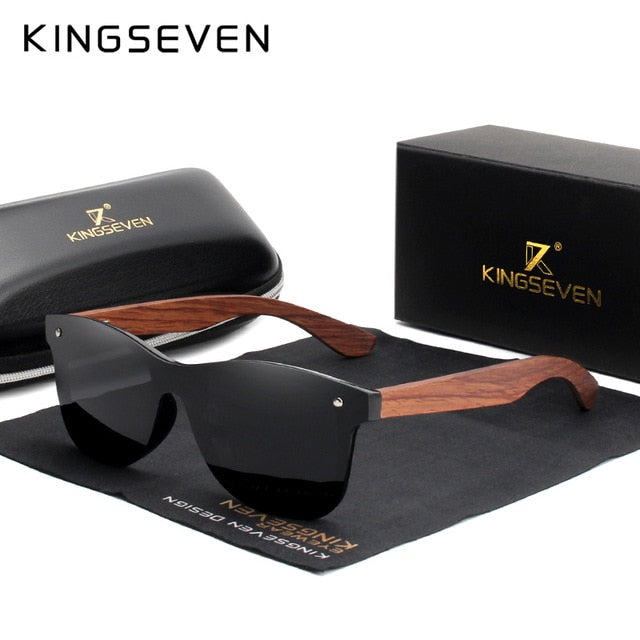 KINGSEVEN  Polarized Wooden Sunglasses